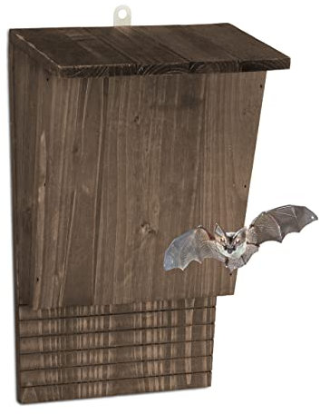 Relaxdays Rifugio per Pipistrelli, Nido Casetta XL, Pipistrellini, Bat Box, Bathouse, HLP: 37x22x12,5 cm, Legno, Marrone