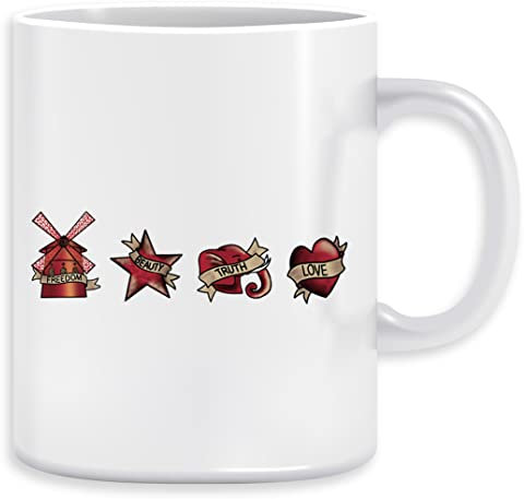 Vendax Freedom Beauty Truth Love Moulin Rouge Tasse Ceramic Mug Cup