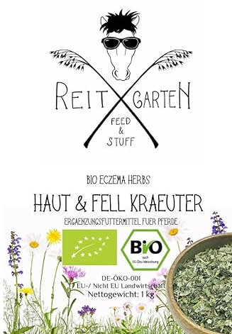 Reitgarten´s Bio Eczema Herbs - Haut & Fell Bio Kräuter 1 kg Pferd Futter Kräuter ohne Zusatzstoffe Haut Juckreiz Herbs Kräutermischung