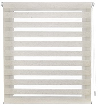 Decorblind, Doppel-Schichten-Rollo ohne Werkzeug und ohne Bohren, Größe 130x220 cm Breite x Länge, Stoffrollo:127x215 - Nacht und Tag Rollo, Farbe ecru, Rollos für Fenster