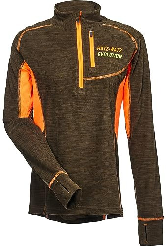 Parforce Damen Funktions-Longsleeve Mid-X Hatz-Watz Oliv/Signalorange XXL