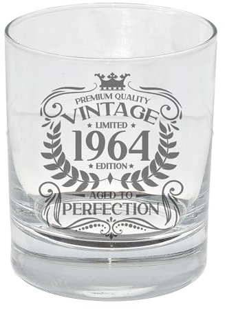 Always Looking Good Verre à whisky gravé pour homme - Vintage 1964 - Cadeau pour 61 ans - Verre à whisky gravé Bourbon Scotch Lowball