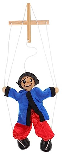 KOMBIUDA Marionette Pinnochio-Puppe Hölzern Clown-Puppe Piraten-handpuppen Interaktives Puppenspielzeug Stellen Sie Sich Vor, Sie Spielen Puppen Lustige Saite Seil Samt Frau Den Faden