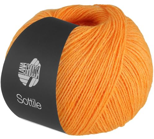LANA GROSSA Sottile | Zarte Netzgarnstruktur aus Baumwolle, gefüllt mit feinen Merinofasern | Handstrickgarn aus 85% Baumwolle & 15% Schurwolle (Merino) | 50g Stricken & Häkeln | 250m Garn FB2