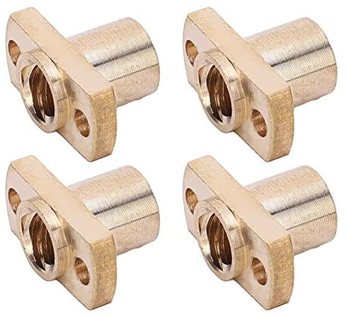 8 Mm Trapezmutter, 4 Stück Trapezmutter, Mutter Trapezschraube 3D-Druckerteile T8 Messing H-Flansch Hardware-Befestigungselemente 3D, Linearbewegungs-Leitschrauben