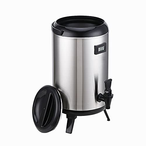 Wasserspender, Heißgetränkespender, kommerzieller Wasserspender mit Wasserhahn und Thermometer, Isolierfass für Milch, Glühwein, Tee, Kaffee, 6–8 Stunden warm halten