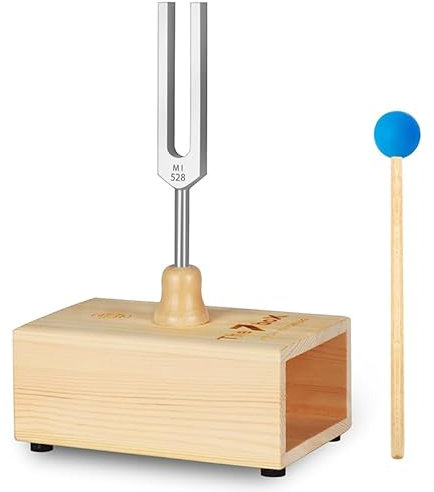 Tefexer 528HZ 432HZ Stimmgabel, Stimmgabel Resonanzbox, Chakra Stimmgabeln für Klangtherapie, Yoga, Meditation und Entspannung, quadratische Stimmgabel