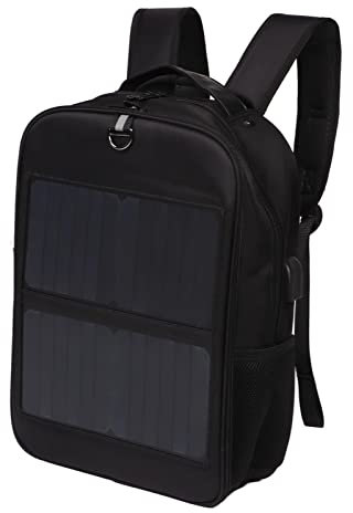 Sac à Dos alimenté par Panneau Solaire 14 W, Sac pour Ordinateur Portable de Grande capacité avec Poignée, Port de Chargement USB, Sac à Dos D'extérieur en Nylon pour la