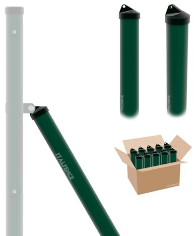 Italfence - Zaunstreben für Maschendraht Drahtzaun, grün pulverbeschichtet (verschiedene Höhen) [H 125cm, Ø34mm, 10 Stück]