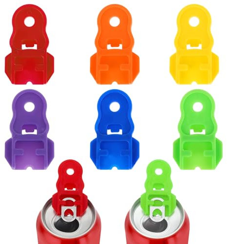 6 PCS Colorful Can Tab Cover Beverage Can Opener Plastic Drink Shield and Soda Protector Portable Beverage Pop Can Opener Leakproof Soda Top Ring Opener Tool for Coke Beer Aluminum Beverage