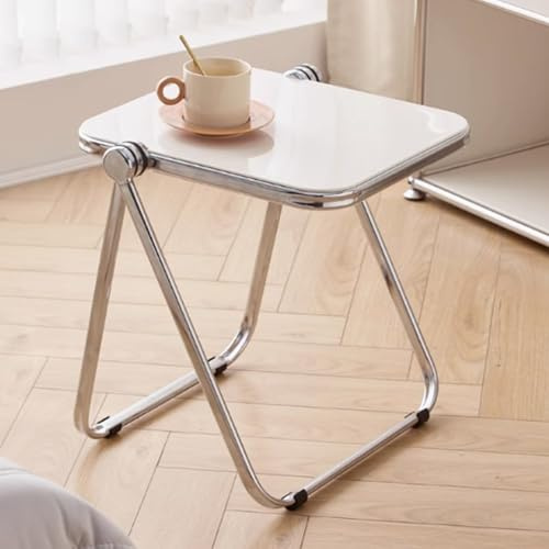 Klapptisch, transparentes Acryl, Beistelltisch zusammenklappbar,Klappbar Tisch Sofatisch Couchtisch Kaffeetisch,Wohnzimmertisch,Nachttisch Modern für Wohnzimmer ,Home Office,Keine Montage erforderlich