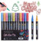 Magische Stifte, 2024 Neuest Pastell Textmarker Set, 24 Farben Acrylstifte Marker Dual-Line Highlighter Metallic Stifte Outline Marker Filzstifte Doppelfasermaler Acrylmarker für DIY Bastel (24)