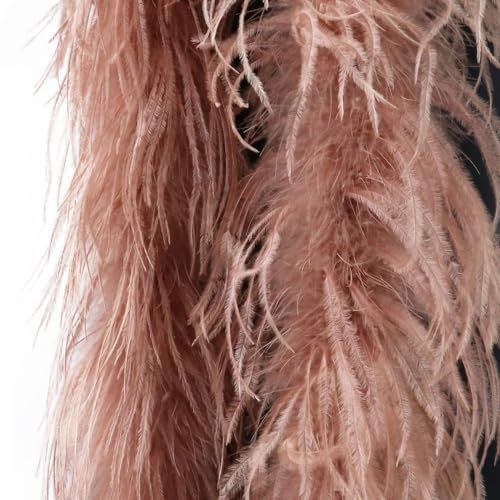 Blausky Federboa,Flauschige Strauß Federn Schal Länge ca. 2m,Federgirlande,Federschal Einfarbig Straußenfeder Schal,Feder Boa Kostüm-Accessoire für Charleston 20er Jahre Flapper Karneval,Braun