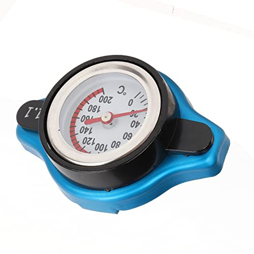 Compteur de Température D'eau de Bouchon de Radiateur, Manomètre Haute Pression Universel pour Moto, ATV, UTV, ABS + Alliage D'aluminium étanche (petite tête 1.1)