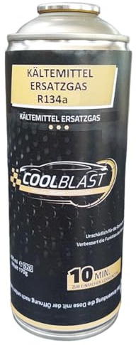 HENITECH® - Original Coolblast Ersatzkältemittel R134a 170g/Dose optional mit Befüllschlauch für Autoklima Klimaanlage für Autos 1995-2016 (1x 170g)