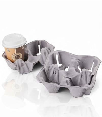 CLICK’N CARRY Becherhalter für 2–4 Becher, 360 Stück | 360 Becherhalter aus Recyclingkarton, für 2–4 Becher, 24 × 20 × 5 cm, wasserbasierte Beschichtung