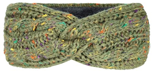 WANYI Schleifen Stirnband Damen Winter Gestrickt Geflochtenes Haarband Plüsch Elastische Ohrenwärmer Warmes Kopfband für Frauen Mädchen Winter Outdoor(Grün)
