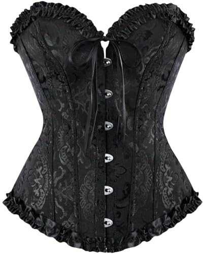riou Corset de Mujer Top, Corsé Atractivo Adelgazar, Corset Reductor Cinturón Abdomen Faja, Bustier Moldeador de Cintura Mujer para Halloween Carnaval Fiesta