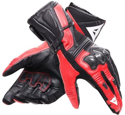 Dainese Reacto Carbon Long Motorradhandschuhe, schwarz/rot, 2XL