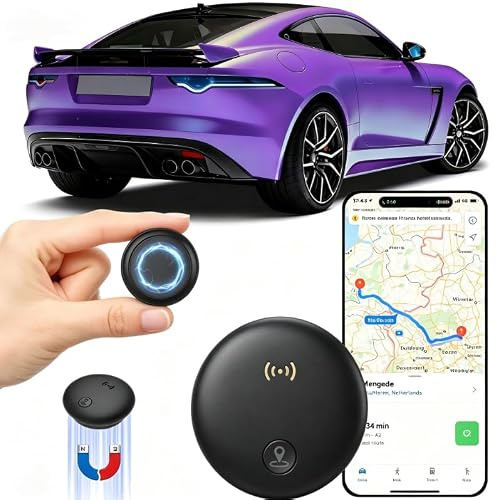 GPS Tracker Auto GPS Tracker Auto Ohne ABO Integrierte,Starke Magnetische Saugkraft Mini GPS Tracker Globale Abdeckung Weltweite IP67 für Autos,Motorräder,Fahrrad,Kompatibel mit iOS & Android
