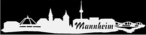 Samunshi® Autoaufkleber Mannheim Aufkleber Skyline 30 x 6,9cm hellgrau