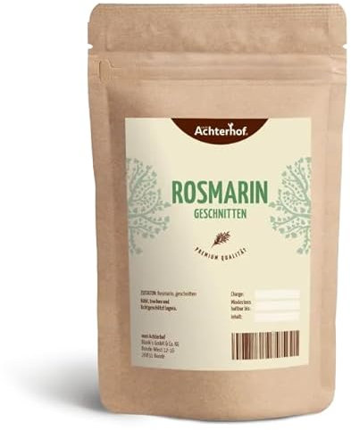 Rosmarin getrocknet 500g | 100% rein und naturbelassen für Gewürzmischungen und Rosmarin-Tee | Rosmarin Nadeln geschnitten | mediterranes Gewürz | intensives Aroma | vom Achterhof