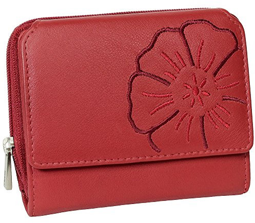 Branco Leder Geldbörse Portemonnaie Damenbörse Damen Geldbeutel Rot