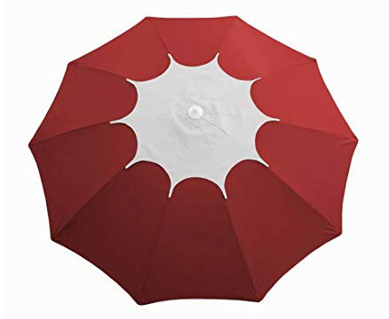 Proloisirs Parasol inclinable Flower - Diamètre 270 cm - Aluminium - Toile Rouge/Blanc