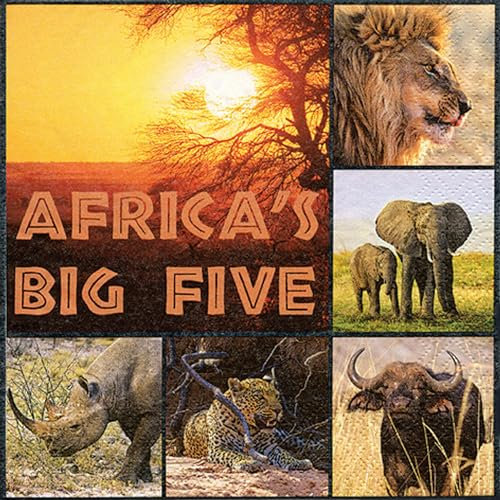 Unbekannt Ti-Flair Servietten Africa`s Big Five 33 x 33 cm