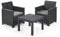 Keter Emma Balcony Gartenmöbel-Set aus Rattan mit 2 Sesseln und Tisch, Graphit