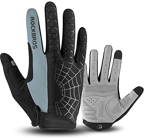 ROCKBROS Fahrradhandschuhe Herren Touchscreen Handschuhe Damen Vollfinger Sporthandschuhe Laufhandschuhe Frühling Herbst Gr. S - XL Atmungsaktiv