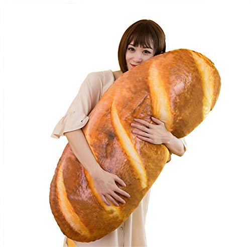 Weich Plüsch Kissen Brotform Kissen Dekorative Kissen Lustige Lebensmittel Plüsch Stofftier Zierkissen für Kinder Fotografie Requisiten Hintergrund,Baguette Sofa Rückenkissen,Hausdekoration,60CM