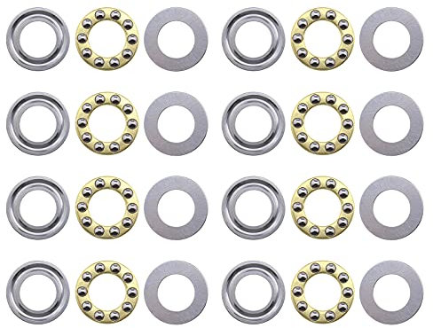 eMagTech 8 Stück F10-18M Axialkugellager Kugellager Druckkugellager Chromstahl, Außendurchmesser 18 mm, Bohrungsdurchmesser 10 mm
