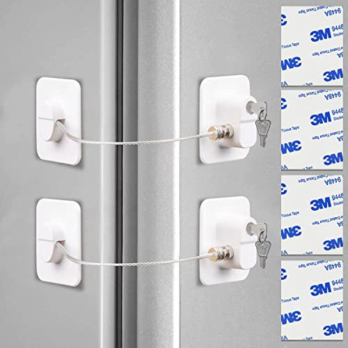 2 Pezzi Lucchetto Frigorifero Bambini, Blocco Frigorifero con Chiave, Blocco Finestra,Blocco Porta Del Frigorifero,per la Sicurezza dei Bambini Utilizzato su Frigoriferi Armadi Asciugatrici Lavatrici