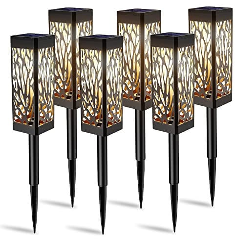 Jonwall Solarlampe für Außen Garten, 6 Stück Solarleuchten Solar Außenleuchten Gartenleuchte mit Warme LED Licht, Auto Ein/Aus Garten Deko Solarleuchten für Außen Hof Rasen Weg