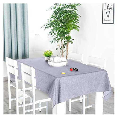 EHOMERY Tischdecken Zum Besticken Tischtuchrollen Einfache Volltonfarbe Tischdecke Yoga Tischtuch Eckig Dunkelgrau Tischschutz Dekoration 140X100Cm