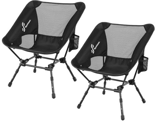 Sportneer Tragbarer Stuhl, verstellbare Höhe, Klappstühle für draußen, kompakter Campingstuhl für Erwachsene, Camping, Rucksackreisen, Wandern, Picknick, Rasen, Sport, Outdoor-Reisen