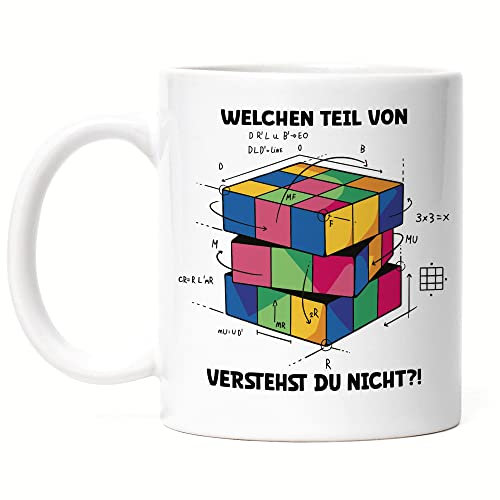 Hey!Print Welchen Teil Von Verstehst Du Nicht Tasse Weiß Logik Mathematik Spiel Gedächtnis Zauberwürfel Verstand Intellekt