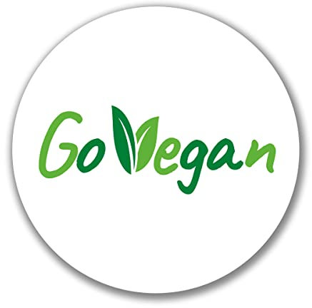 Huuraa Aufkleber Go Vegan Blätter Geschenk 10cm Sticker Go Vegan Geschenkidee
