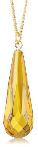 Amber by Mazukna – Baltischer Bernstein-Anhänger für Frauen, Funkelnder Bernstein-Tropfen mit Flocken, Vergoldetes Sterlingsilber ag925, Cognacfarbener Schmuck für Damen, 45cm Lange