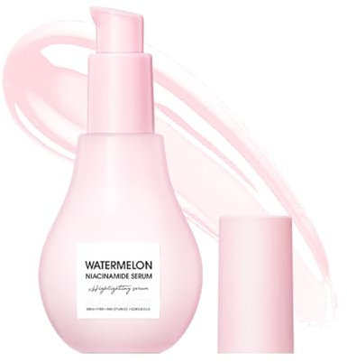 HQDA Watermelon Niacinamide Hydrating Serum, Moisturising & Brightening Serum, Foundation Makeup Base, Lightweight Facial Serum & Makeup Primer Liquid Highlighter