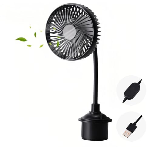 Powerful Low Noise Car Fan, 3 Speeds Adjustable Portable USB Powered Fan with Gooseneck, Suitable for Cars, Trucks, SUVs, RVs