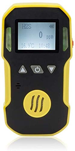 Detector de Gas H2S de sulfuro de hidrógeno, Detector de Fugas de Gas H2S Monitor de H2S con Sonido + luz + Alarma de choques Sensor de Gas Profesional