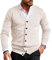 WESBR Maglia Maglione Uomo Taglio Sottile Maglieria Uomo Maglia Fine Cardigan Uomo Scollo V Abbottonatura Maglia Giacca Uomo Casual Maniche Lunghe Giacca Uomo G-Beige L
