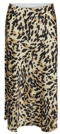 Y.A.S Women's Yaspella Hw Midi Skirt S. Noos Skirt, Black/AOP: Leo Print, S