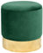 AKORD Sitzhocker GOLDEN aus Velours mit Ablage 39 cm | | Pouffe | Fußhocker | Ablage für kleine Gegenstände | Velours | Gesteppter Pouf | B39 x H40 x T | Gewicht 5,70 kg | Flaschengrün/Flaschengrün