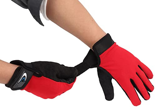 equlup Fahrradhandschuhe, Touchscreen rutschfest Fahrradhandschuhe MTB Rennrad Motorrad Warme Handschuhe Für Männer Und Frauen (Rot)