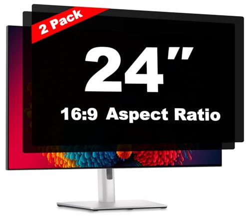 Pozlle 2 Pack Computer Privacy Screen for 24 16:9 Aspect Ratio Widescreen Monitor, Anti Spy Blue light Glare Blocking Film, PC Privacy Screen Filter