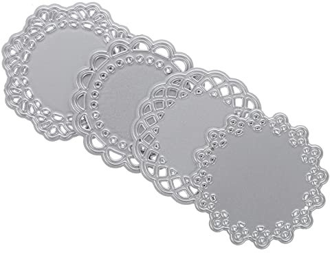 STOBOK 4 Stück Spitze sterben Foto Kreisförmige Metallstanzformen Stanze Stanzformen mit Blumen-Spitzen-Design Album-Stanzformen Handbuch Schneidwerkzeug Mappe Briefmarke 4x Kunsthandwerk