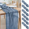 Asee'm 6PCS Tischläufer Käsetuch 300 x 90cm Staubiges Blau Boho Transparente Läufer Tisch Hochzeit Gaze Stoff Rustikale Käse Tuch für Braut Dusche Party